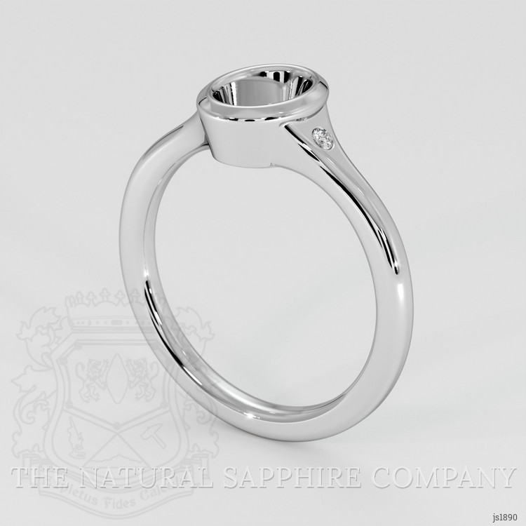 18K White Gold Three Stone Ring Setting