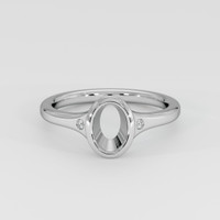 18K White Gold Three Stone Ring Setting Image