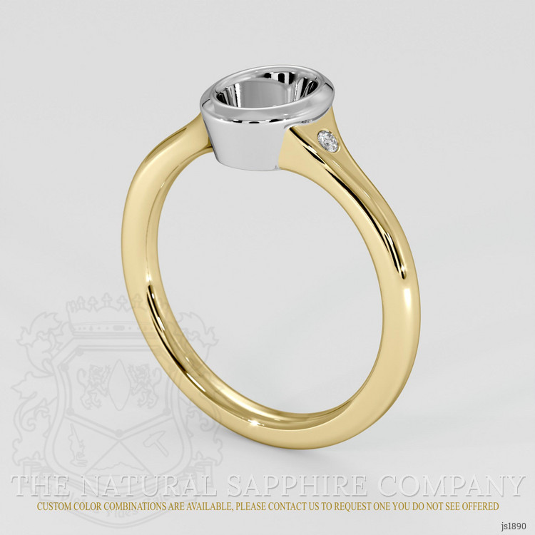 14K White & Yellow Three Stone Ring Setting