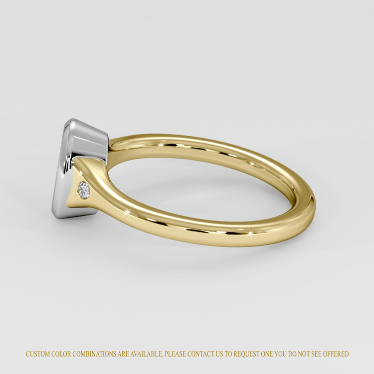 14K White & Yellow Three Stone Ring Setting