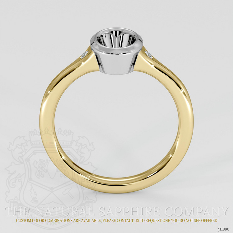 14K White & Yellow Three Stone Ring Setting