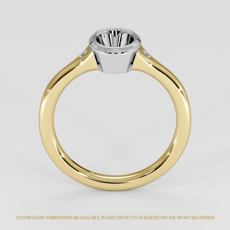 14K White & Yellow Three Stone Ring Setting
