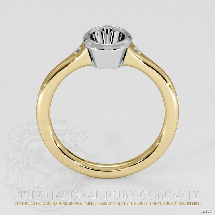 14K White & Yellow Three Stone Ring Setting