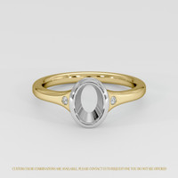 18K White & Yellow Three Stone Ring Setting Image