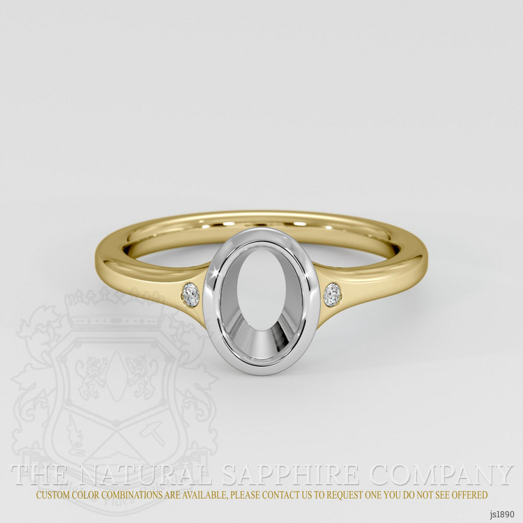 18K White & Yellow Three Stone Ring Setting