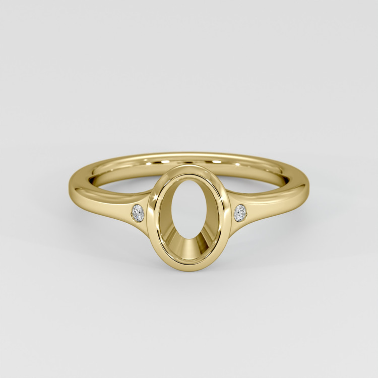 14K Yellow Gold Three Stone Ring Setting