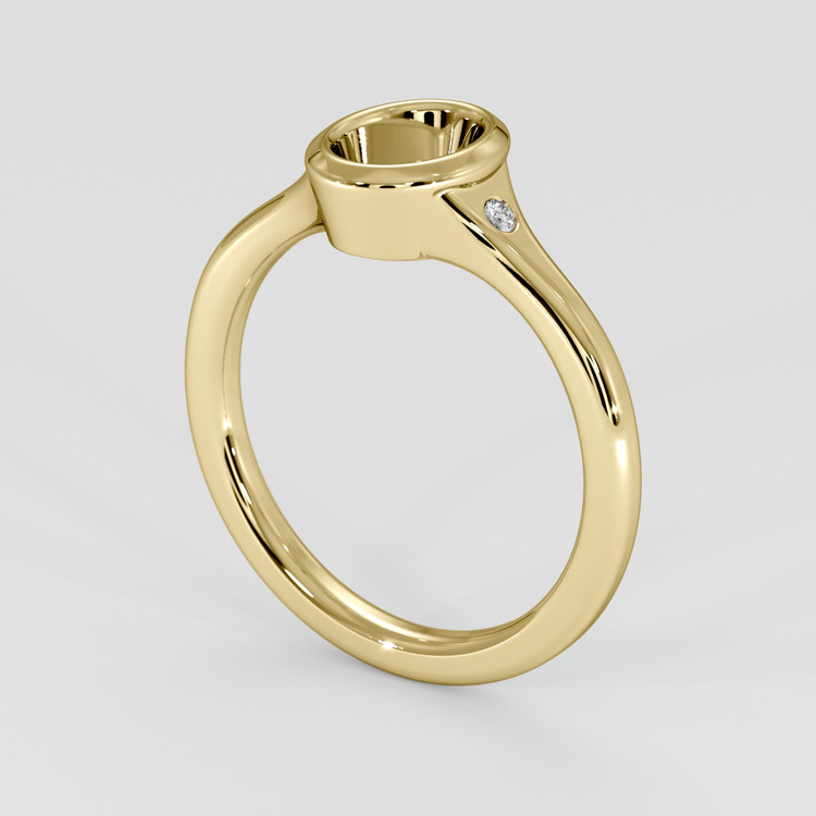 18K Yellow Gold Three Stone Ring Setting
