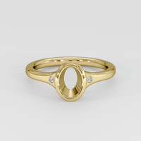 18K Yellow Gold Three Stone Ring Setting Image
