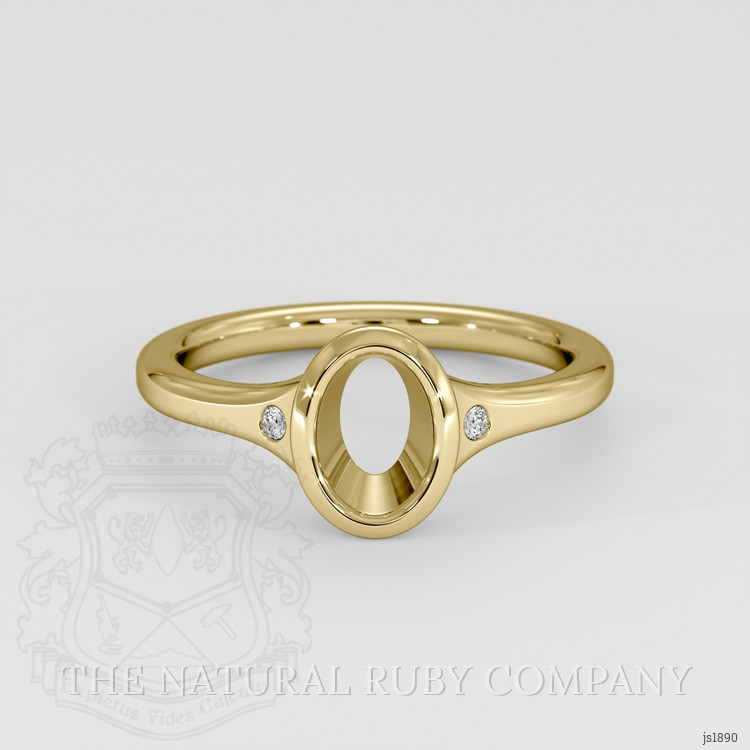 18K Yellow Gold Three Stone Ring Setting
