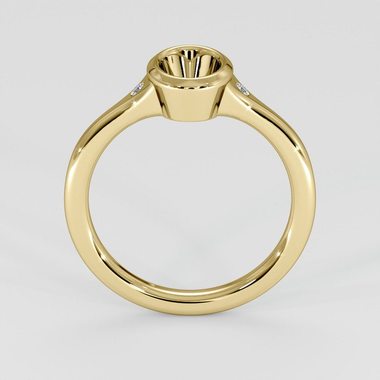 18K Yellow Gold Three Stone Ring Setting