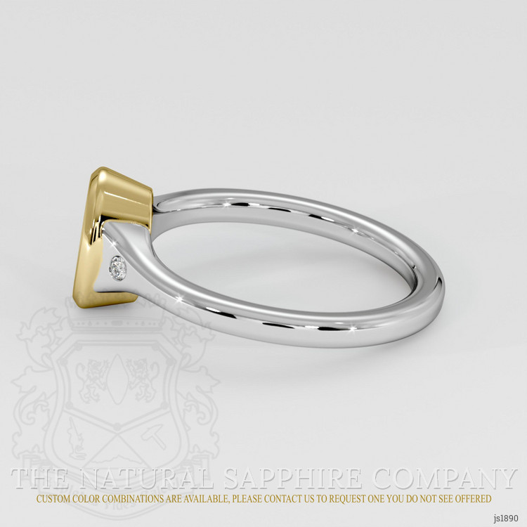 14K Yellow & White Three Stone Ring Setting