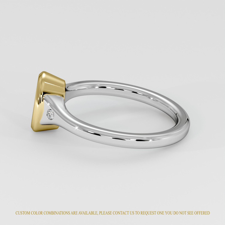14K Yellow & White Three Stone Ring Setting