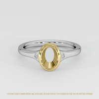 18K Yellow & White Three Stone Ring Setting Image