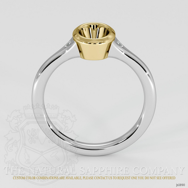 18K Yellow & White Three Stone Ring Setting