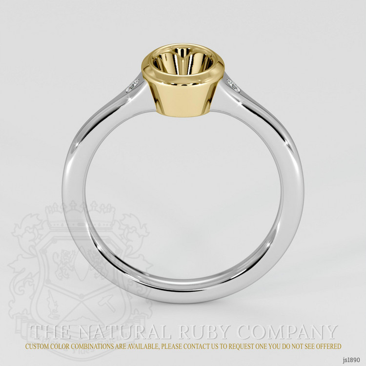 18K Yellow & White Three Stone Ring Setting