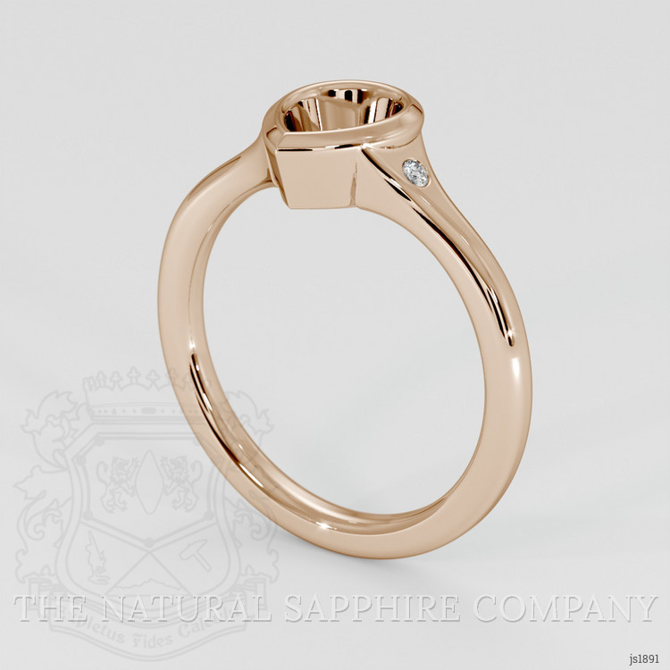 14K Rose Gold Three Stone Ring Setting