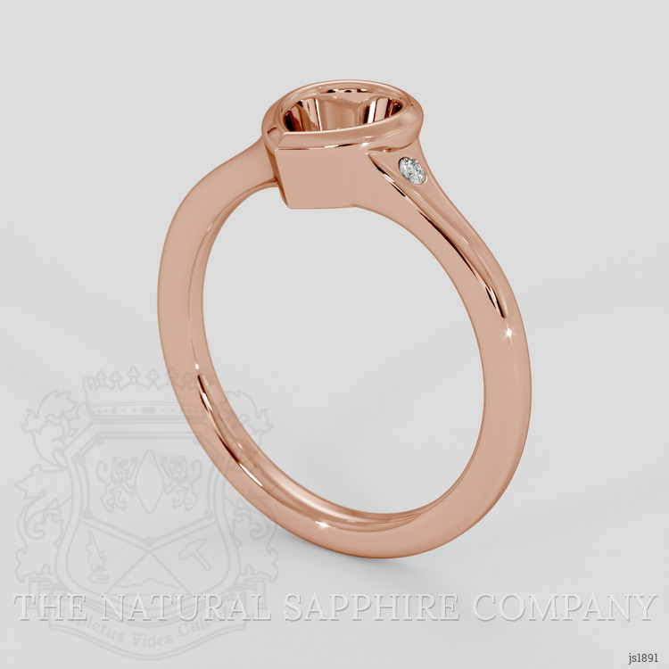 14K Rose Gold Three Stone Ring Setting
