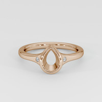 14K Rose Gold Three Stone Ring Setting Image