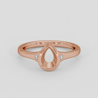 14K Rose Gold Three Stone Ring Setting Image