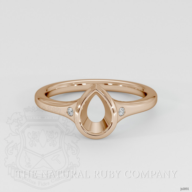 14K Rose Gold Three Stone Ring Setting
