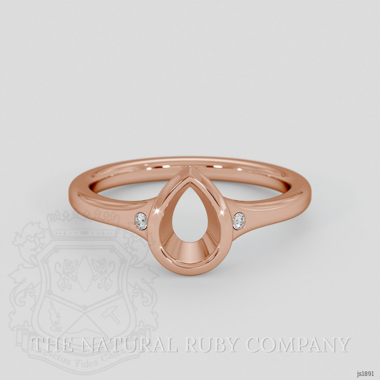 14K Rose Gold Three Stone Ring Setting