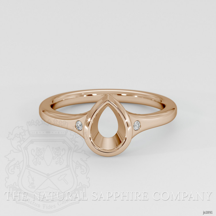 14K Rose Gold Three Stone Ring Setting