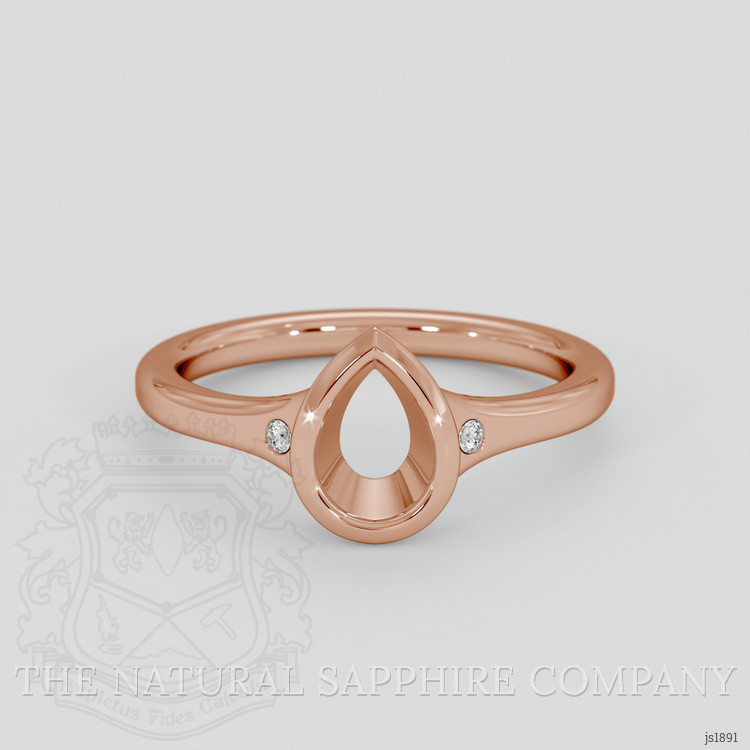 14K Rose Gold Three Stone Ring Setting