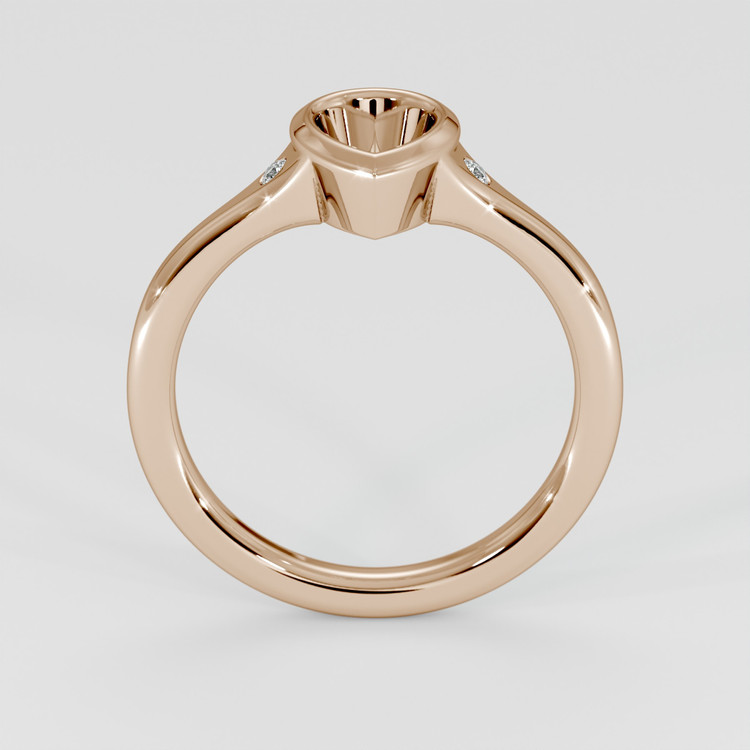 14K Rose Gold Three Stone Ring Setting