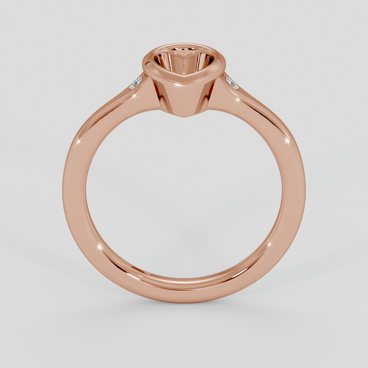 14K Rose Gold Three Stone Ring Setting