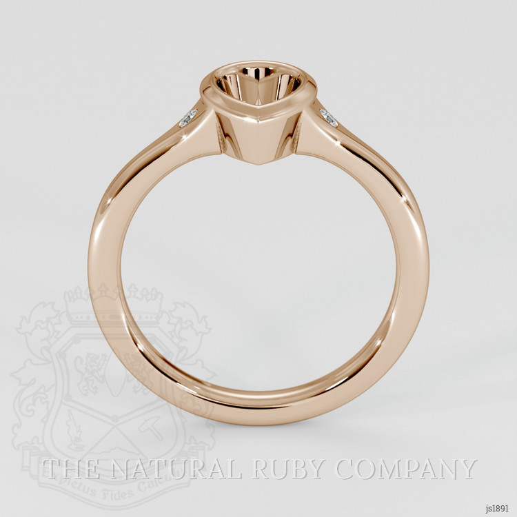14K Rose Gold Three Stone Ring Setting