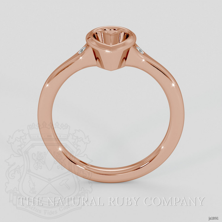 14K Rose Gold Three Stone Ring Setting