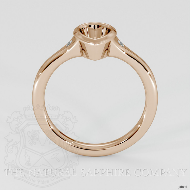 14K Rose Gold Three Stone Ring Setting