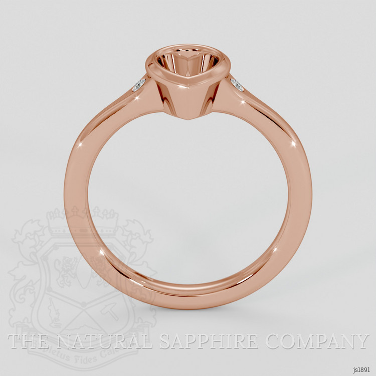 14K Rose Gold Three Stone Ring Setting