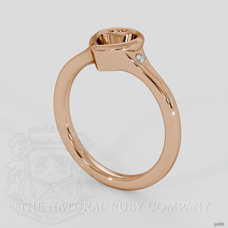 18K Rose Gold Three Stone Ring Setting