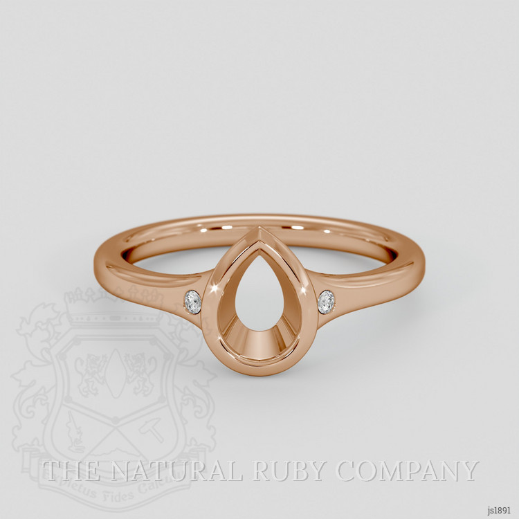 18K Rose Gold Three Stone Ring Setting