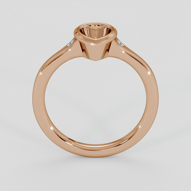 18K Rose Gold Three Stone Ring Setting