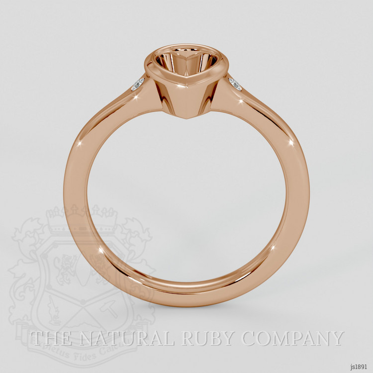 18K Rose Gold Three Stone Ring Setting