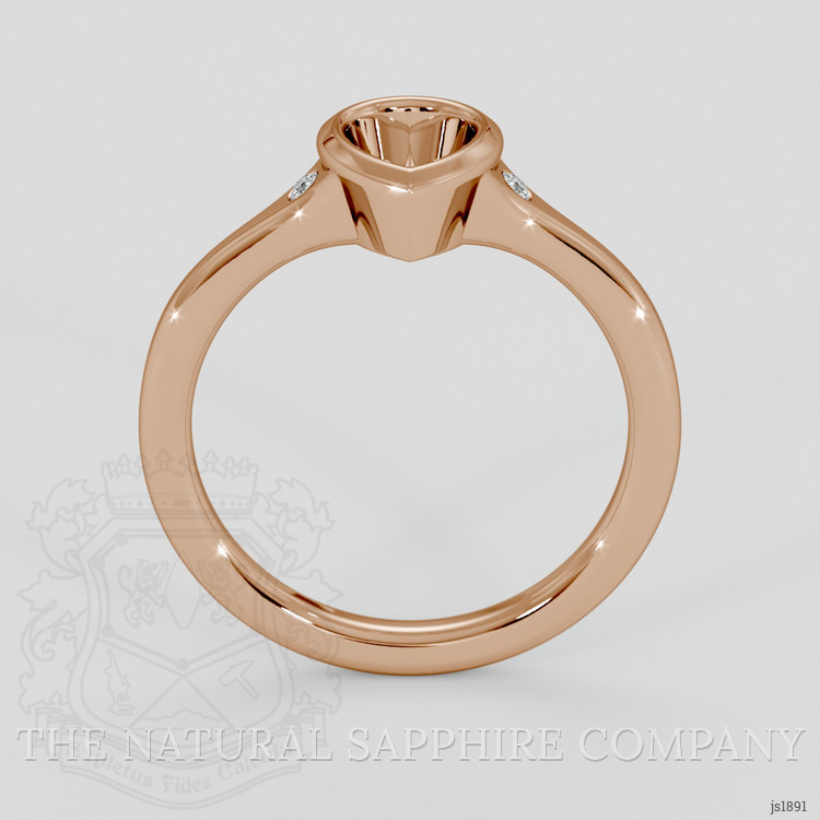 18K Rose Gold Three Stone Ring Setting