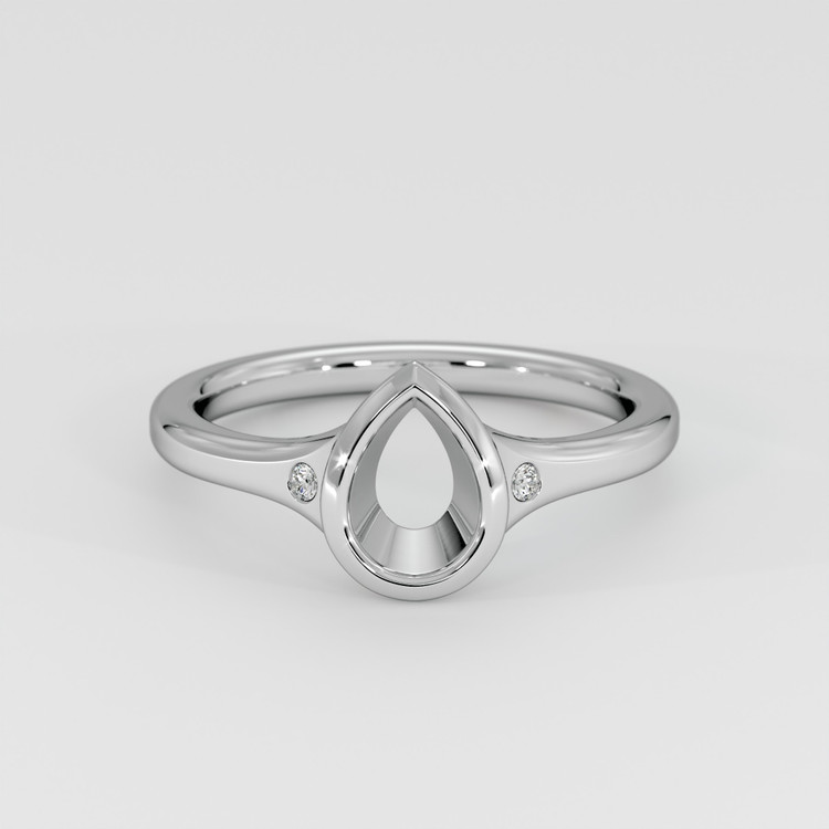 14K White Gold Three Stone Ring Setting