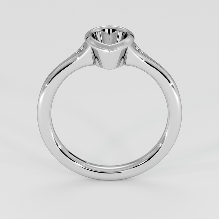 14K White Gold Three Stone Ring Setting