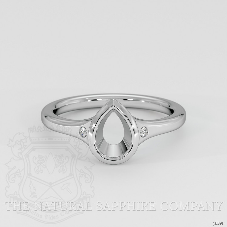 18K White Gold Three Stone Ring Setting