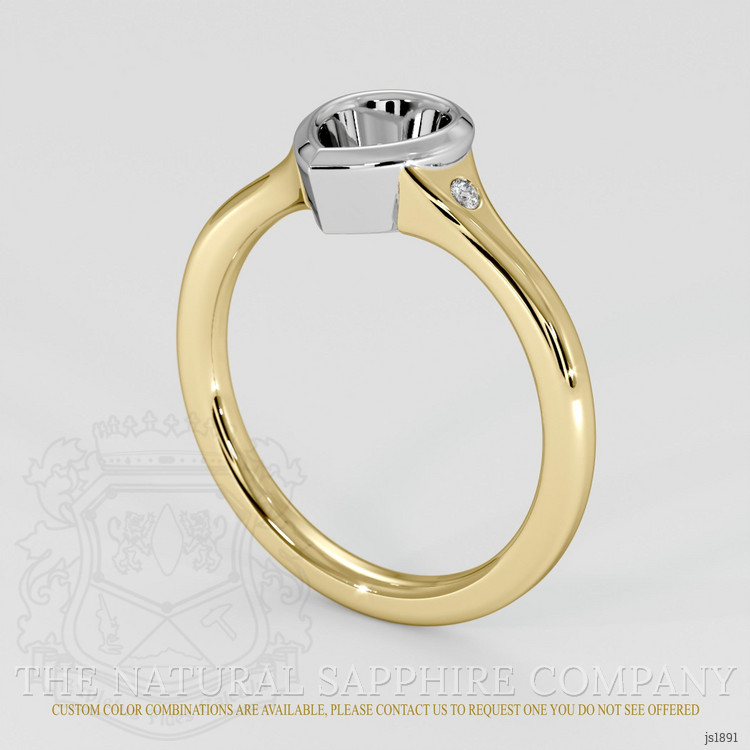 14K White & Yellow Three Stone Ring Setting