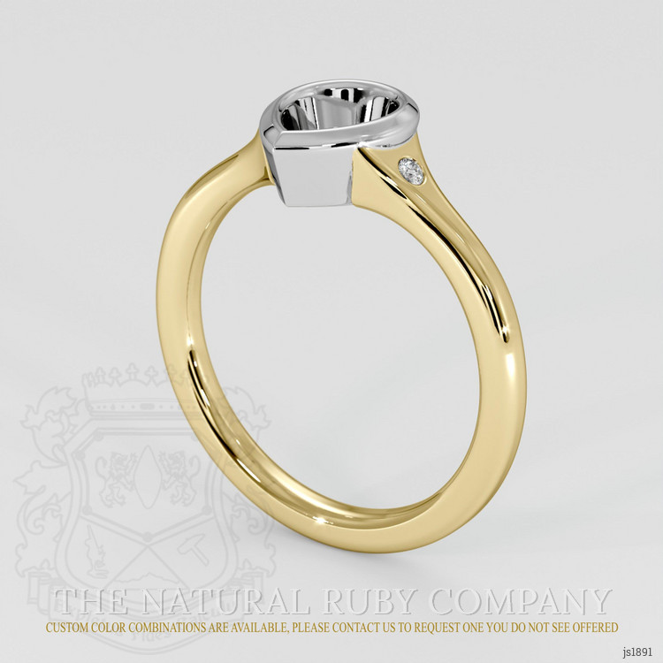 14K White & Yellow Three Stone Ring Setting
