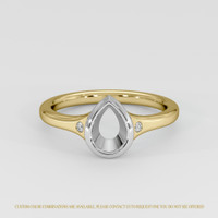 14K White & Yellow Three Stone Ring Setting Image