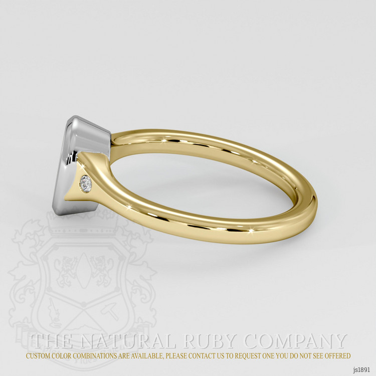 14K White & Yellow Three Stone Ring Setting