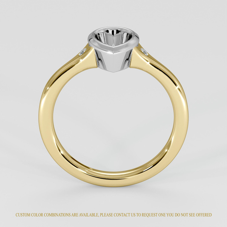 14K White & Yellow Three Stone Ring Setting