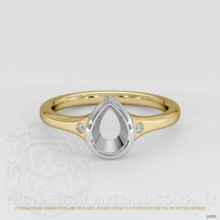 18K White & Yellow Three Stone Ring Setting
