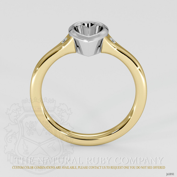 18K White & Yellow Three Stone Ring Setting