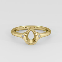 18K Yellow Gold Three Stone Ring Setting Image
