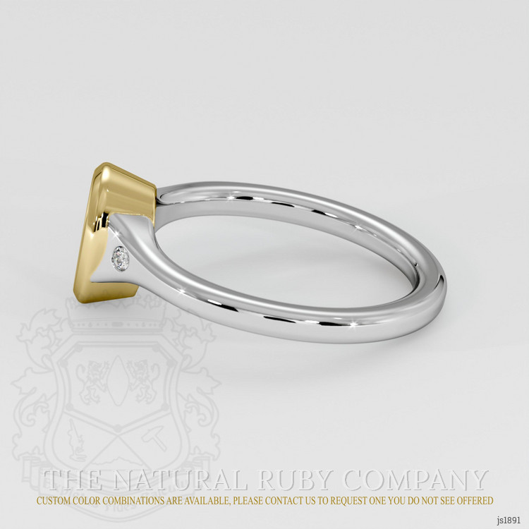 14K Yellow & White Three Stone Ring Setting